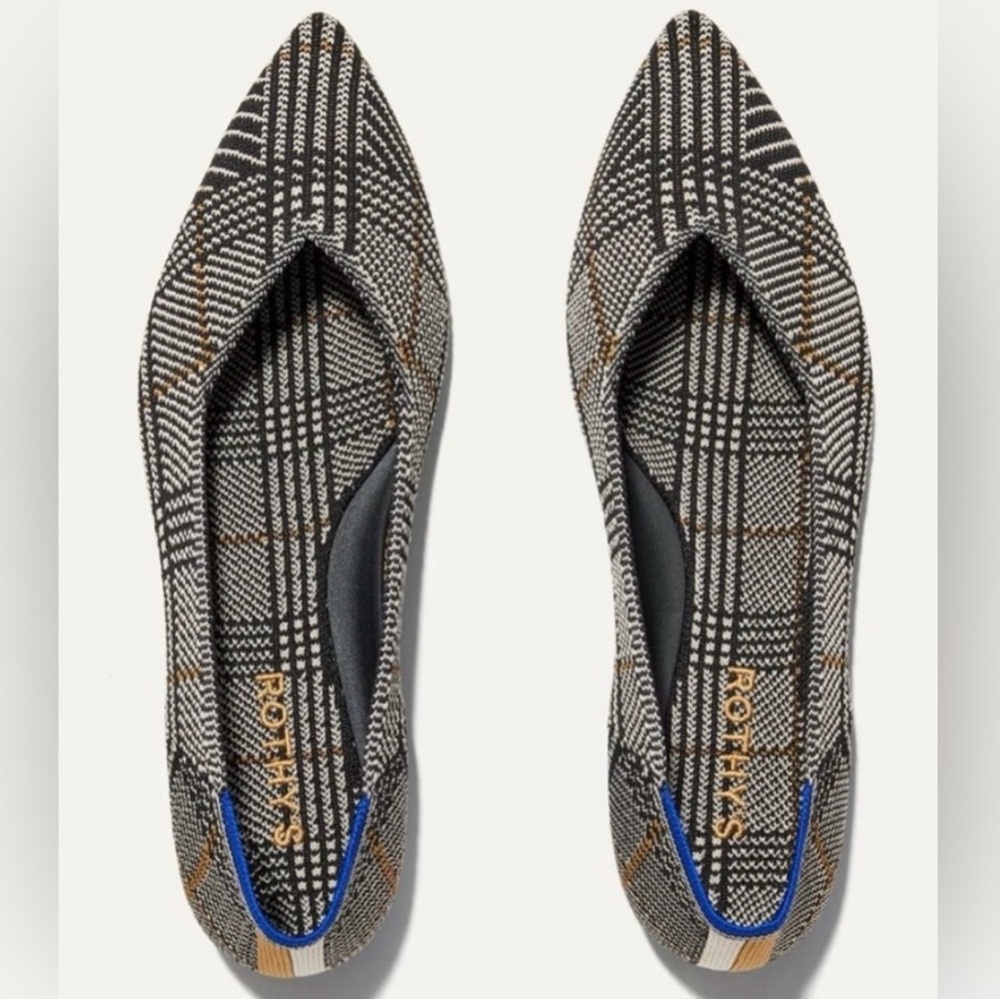 Rothy’s Point II Grey Plaid BN